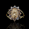 Anillo Virgen con Zirconias en el Bisel Oro 10k