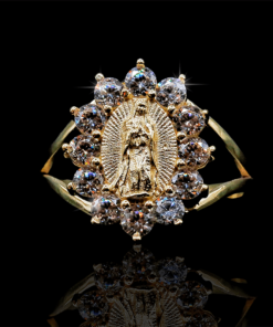 Anillo Virgen con Zirconias en el Bisel Oro 10k