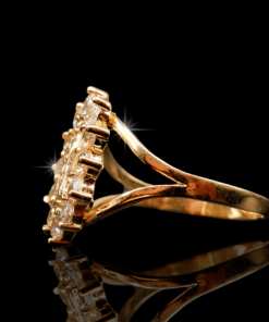 Anillo Virgen con Zirconias en el Bisel Oro 10k