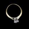 Anillo solitario, montura seis oros, rodio, oro 10K