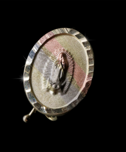 Arete Virgen ovalado florentino, oro 10K