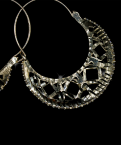Arete canasta diamantado, oro 10K