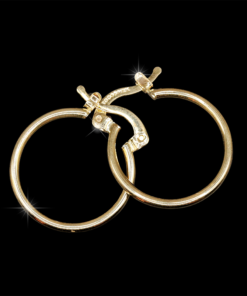 Arete tubular liso, oro 10K