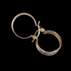 Arete tubular tres oros, oro 10K