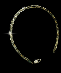 Pulso Tejido Doble Hilo, Importado, Oro 10k
