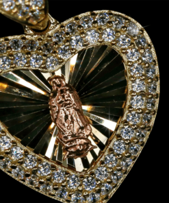 Dije de Corazón con Virgen Oro 10k 2