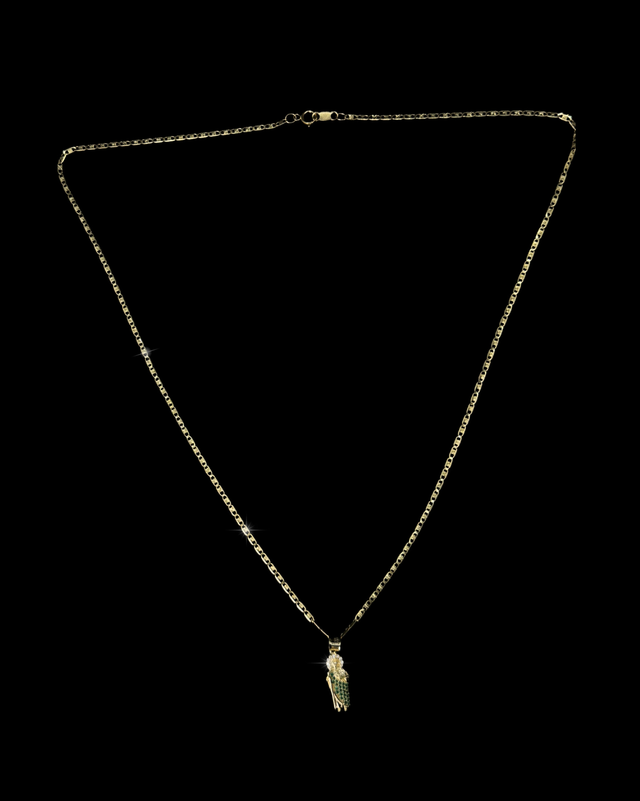 Cadena planchada con dije de san judas oro 10K